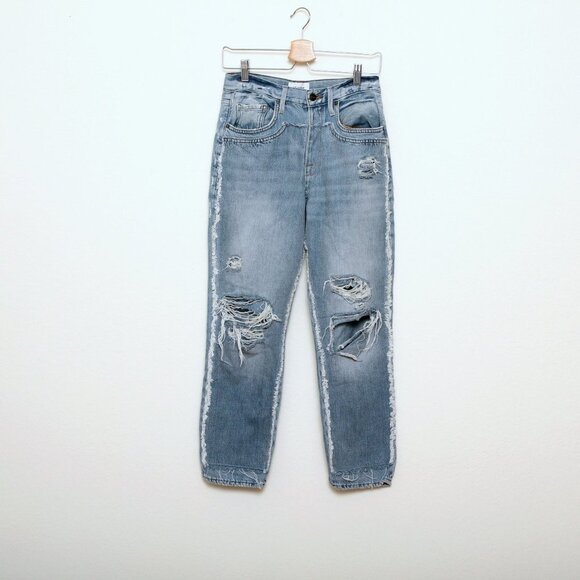 Frame Denim Layered Look Distressed Jeans - Picture 2 of 13